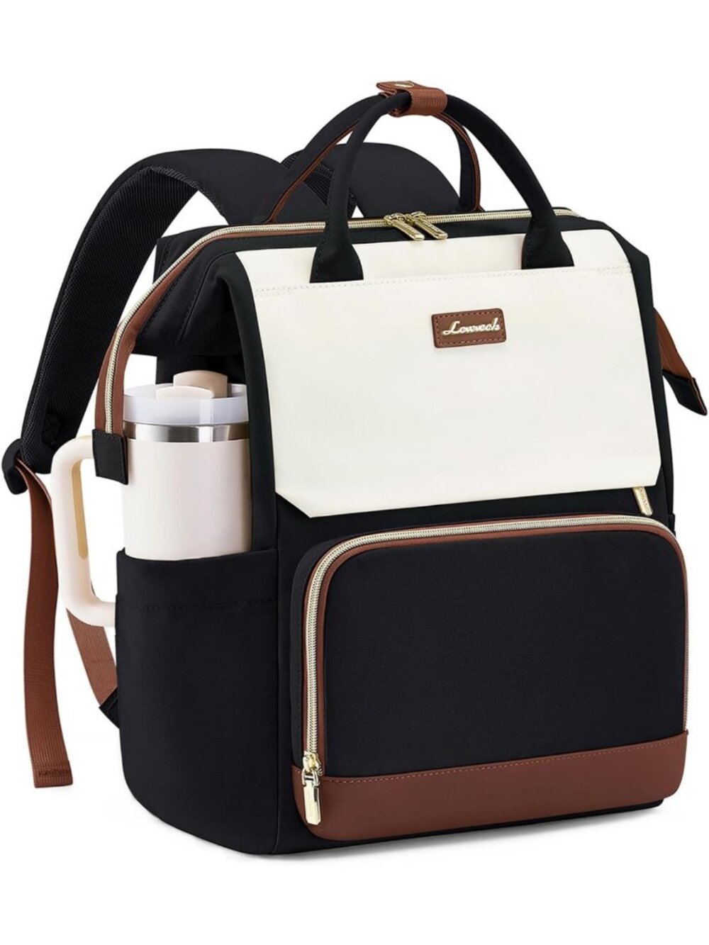 Stylish Laptop Backpack for Women | Travel-Ready with Tumbler Holder Pocket